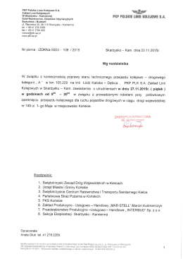 w Skarżysku - Kamiennej PKP POLSKIE LINIE KOLEJOWE S.A.