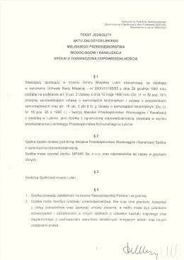 TEKST .JEDNoLiTY AKTU zAŁożYciELskiEGo