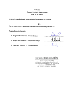 Sprawozdanie finansowe z działalności FMK za rok 2014