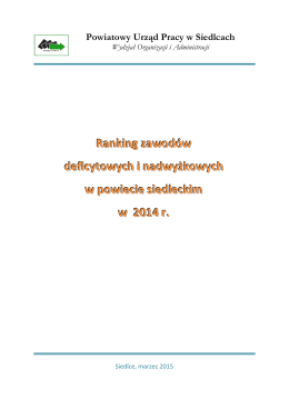 Monitoring za 2014 r. - Powiatowy Urząd Pracy