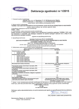 1. Producent wyrobu budowlanego: I