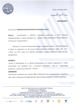 Gdynia, 18 lutego 2015r. OGa/BA-ﬂgj DO