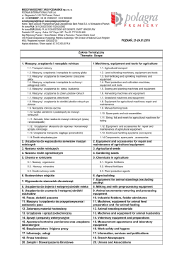 Zakres Tematyczny Thematic Scope - Polagra