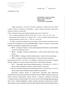 Pismo dotyczące badań statystycznych statystyki publicznej za rok