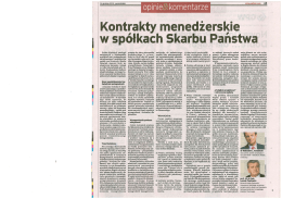 &bdquo;Kontrakty menedżerskie w sp&oacute;łkach Skarbu Państwa&rdquo;, Parkiet z