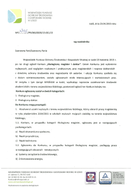 WOJEWÓDZKI FUNDUSZ OCHRONY śRODOWIsKA