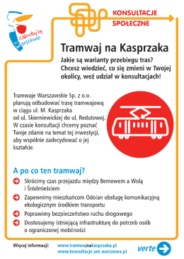 Tramwaj na Kasprzaka ulotka
