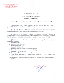Stanowisko Nr 1/2016 Rady Powiatu w Otwocku