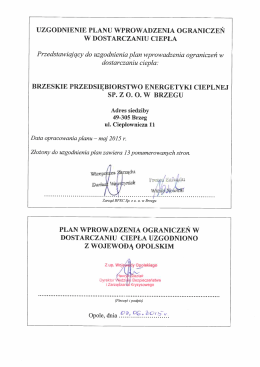 Plan wprowadzenia ograniczeń