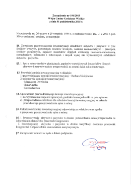 Zarządzenie nr 1015/2015 Wójta Gminy Godziesze Wielkie