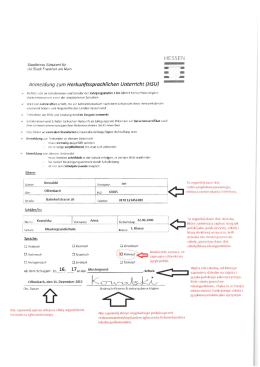 Anmeldung zum Herkunftssprachlichen Unterricht (HSU)