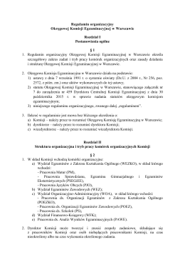 Regulamin organizacyjny OKE w Warszawie