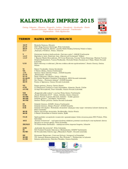 KALENDARZ IMPREZ 20 15