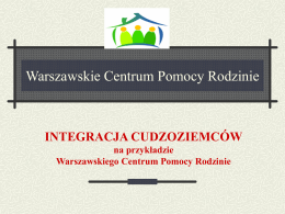 "INTEGRACJA CUDZOZIEMCÓW na przykładzie Warszawskiego