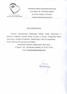 dyrektor samodzielnego publicznego zakładu opieki zdrowotnej w