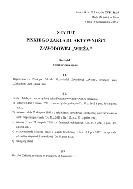 sTATUT PISKIEGo zAKŁADU AKTYWNos`CI