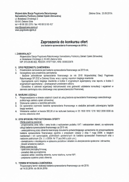 Zaproszenie do konkursu ofert na badanie sprawozdania