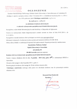 treść ogłoszenia... - Samodzielny Publiczny Zakład Opieki