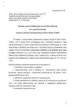 Zakład Psychologii Klinicznej i Psychoprofilaktyki Instytut