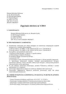 Zapytanie ofertowe nr 1/2014 - Miejska Biblioteka Publiczna im. ks