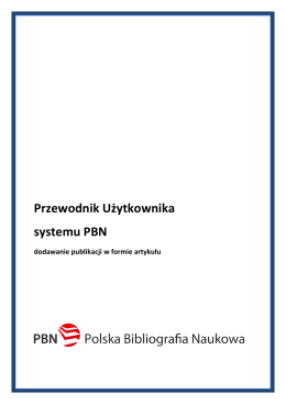Instrukcja PBN - dodawanie artykułu