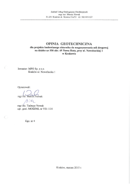 OPINIA GEOTECHNICZNA