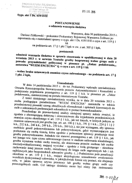 IP 217 15 - odmowa wszczęcia śledztwa