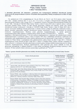 Obwody głosowania - Urząd Gminy Tarn&oacute;w