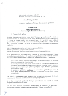 Regulamin Walnego Zgromadzenia MSM
