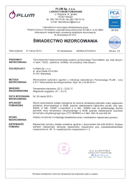 świADEcTwo wzoRcowANiA