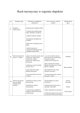 Ruch turystyczny w regionie słupskim