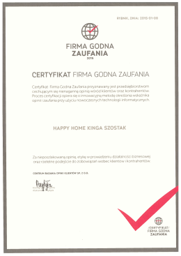 FIRMA GODNA ZAUFANIA - Przedszkole Happy Home