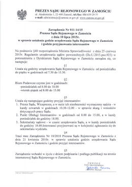 PREZES sĄDU REJONOWEGO w zAMościU