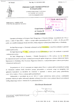 prezes sądu okręgowego w poznaniu