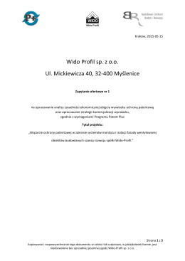 Wido Profil sp. z o.o. Ul. Mickiewicza 40, 32