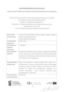 Zapytanie ofertowe RITEX nr 4 kadra naukowa kierownik naukowy
