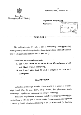 Wniosek Prezydenta RP do TK ws. ustawy o leczeniu niepłodności