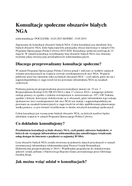 Konsultacje społeczne obszarów białych NGA