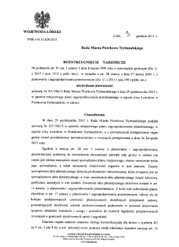 Rada Miasta Piotrkowa Trybunalskiego ROZSTRZYGNIĘCIE