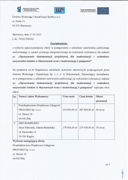 pobierz - GWiK Gminne Wodociągi i Kanalizacja w Skarszewach