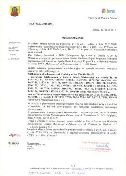 Sprawę prowadzi: mgr inż. arch. Marzena
