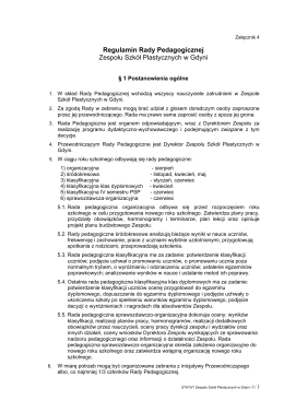 Regulamin Rady Pedagogicznej - Zespół Szkół Plastycznych w Gdyni