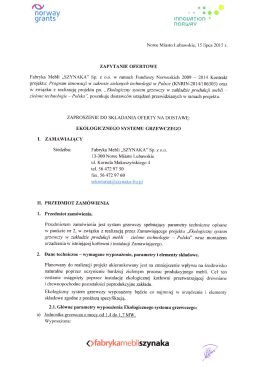 Zapytanie ofertowe. - Fabryka Mebli Szynaka