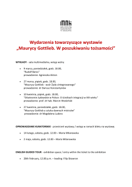 Wydarzenia towarzyszące wystawie „Maurycy Gottlieb. W