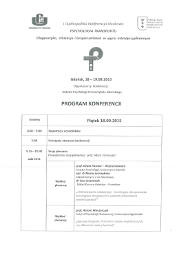 Program konferencji - Instytut Medycyny Pracy im. prof. J. Nofera