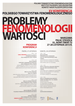 Problemy _fenomenologii_wartości - Instytut Filozofii i Socjologii