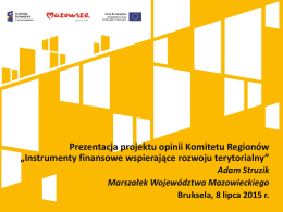 Prezentacja Adama Struzika nt. instrumentów finansowych