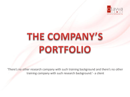 The Company`s Portfolio