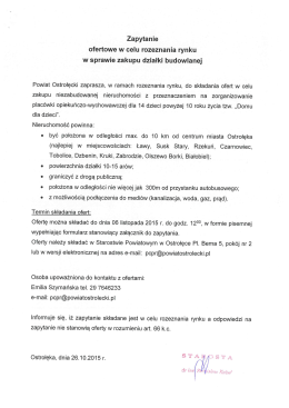 Zapytanie ofertowe w celu rozeznania rynku w