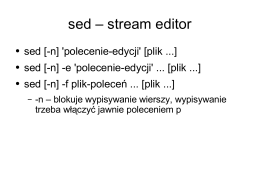 sed – stream editor